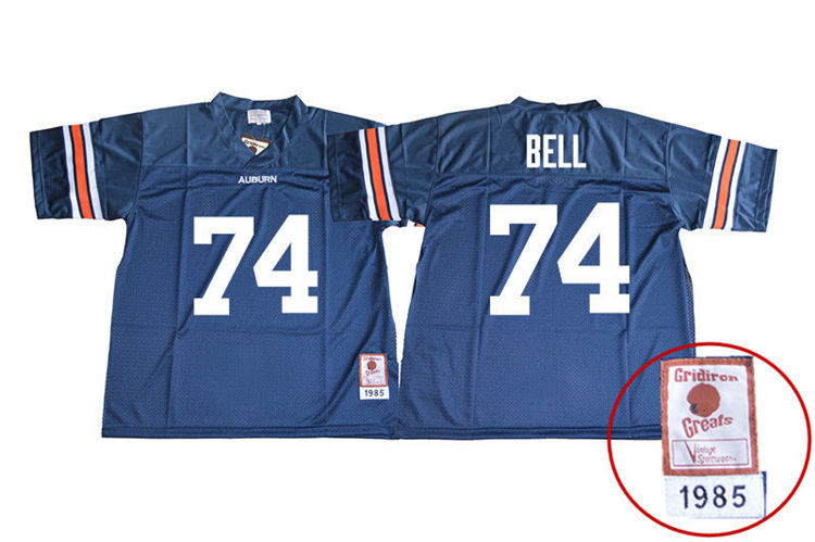 1985 Throwback Youth #74 Wilson Bell Auburn Tigers College Football Jerseys Sale-Navy